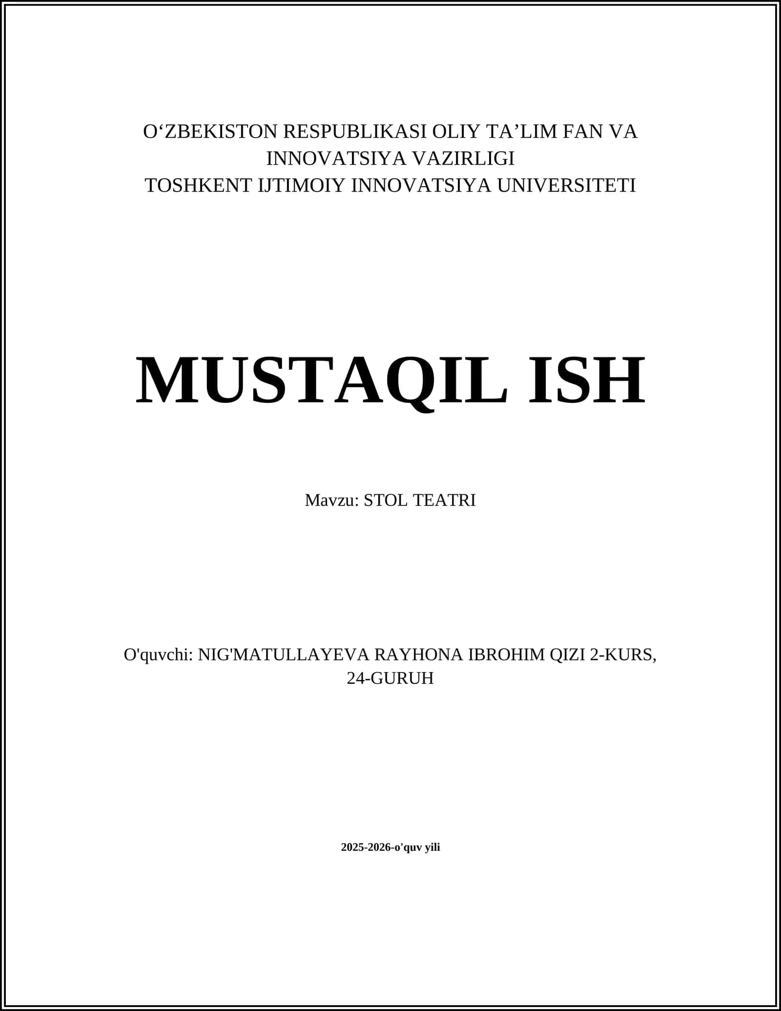 STOL TEATRI