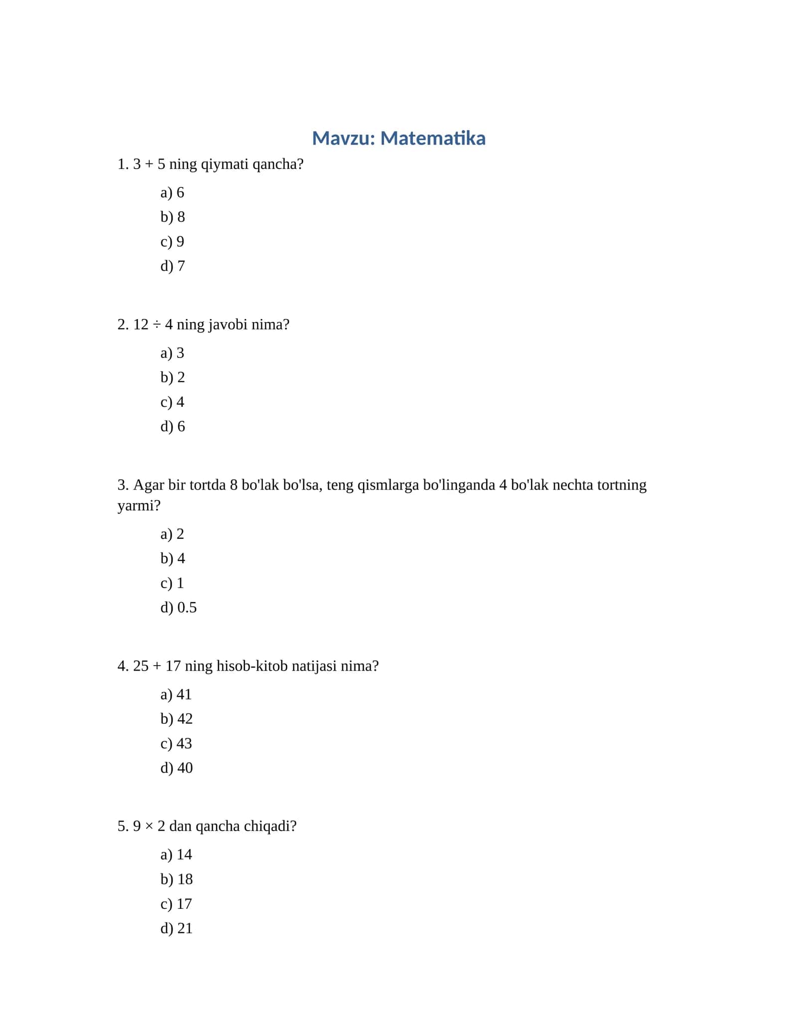 Matematika