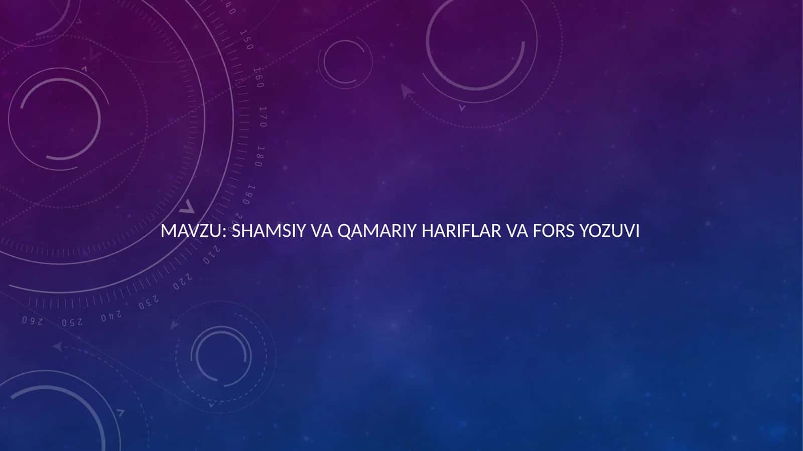 shamsiy va qamariy hariflar va fors yozuvi