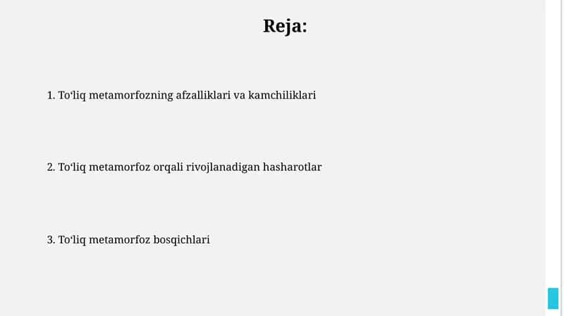 Toʻliq metamorfozning afzalliklari va kamchiliklari