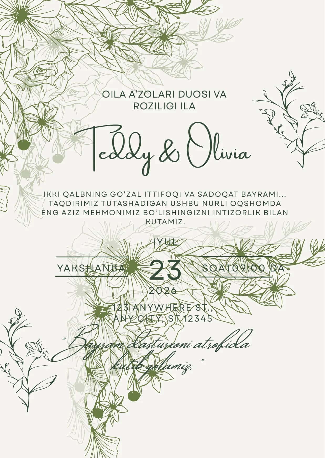 Premium to'y taklifnomasi