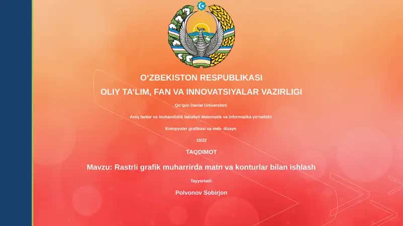 Rastrli grafik muharrirda matn va konturlar bilan ishlash