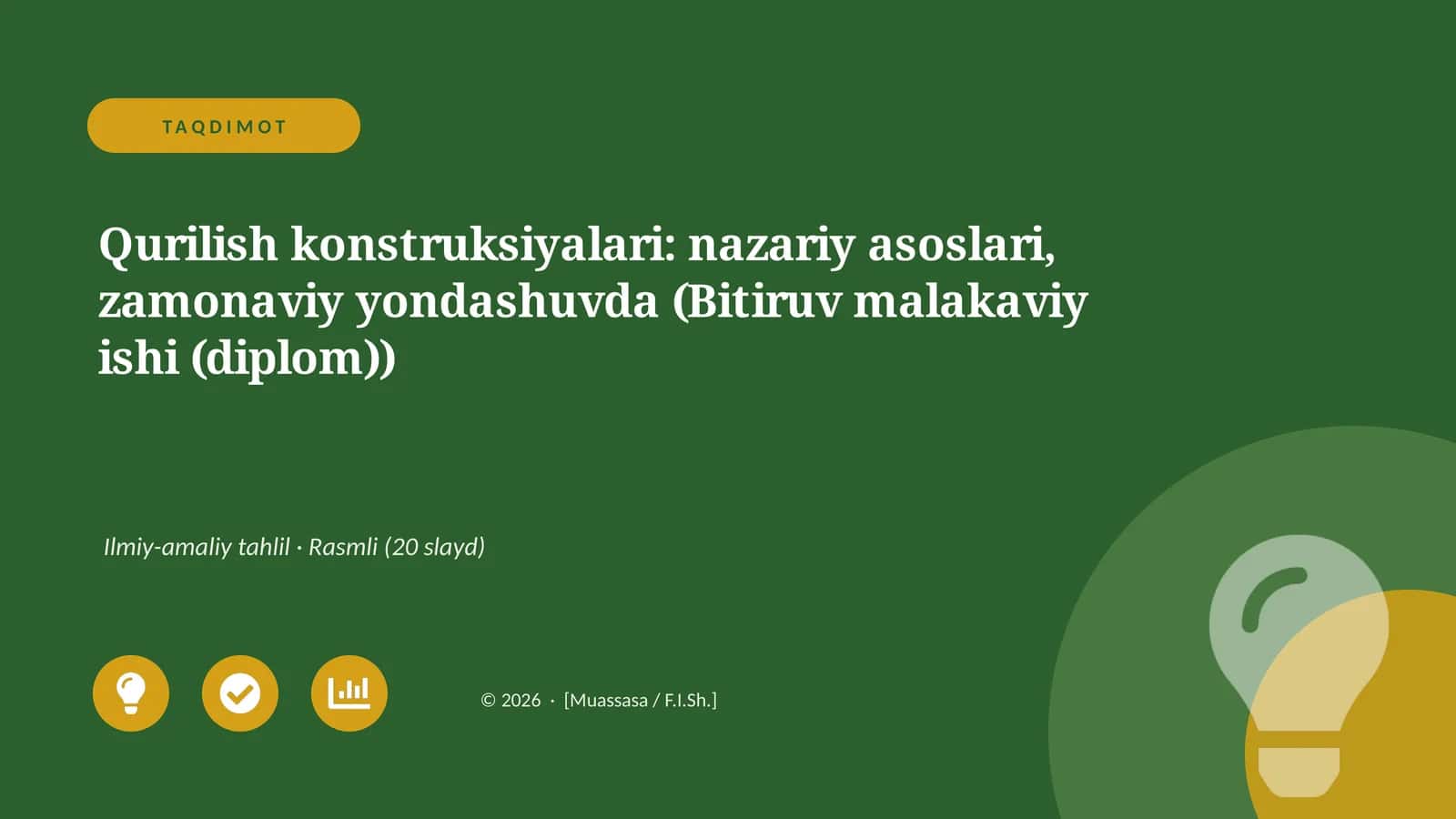 Qurilish konstruksiyalari: nazariy asoslari, zamonaviy yondashuvda (Bitiruv malakaviy ishi (diplom))