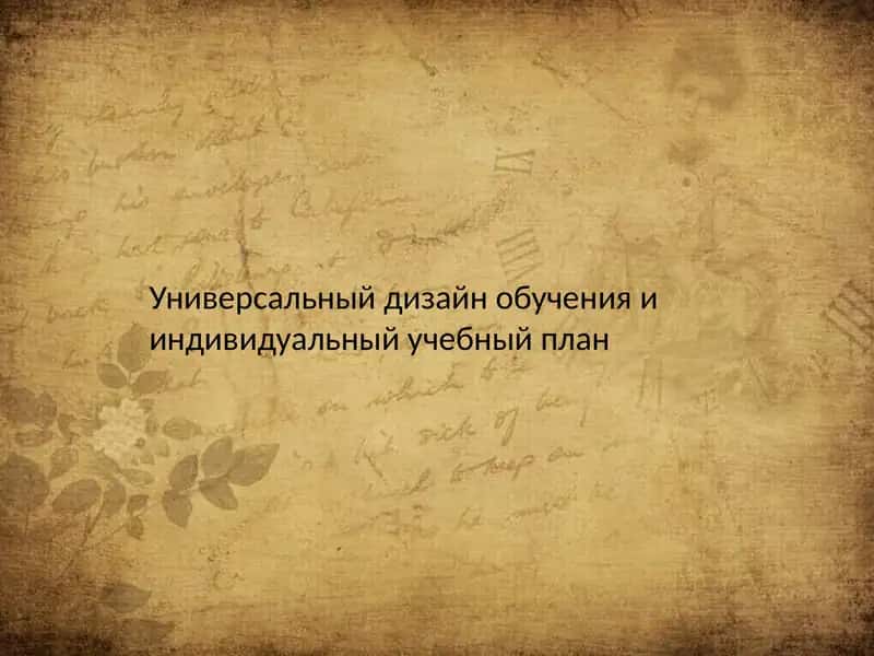 Универсальный дизайн обучения и индивидуальный учебный план