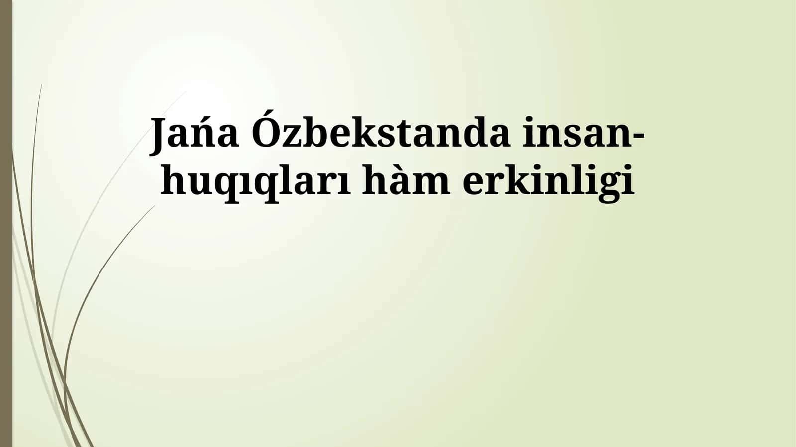Жаңа Өзбекстандағы инсан ҳуқықлары ҳәм еркинликлери