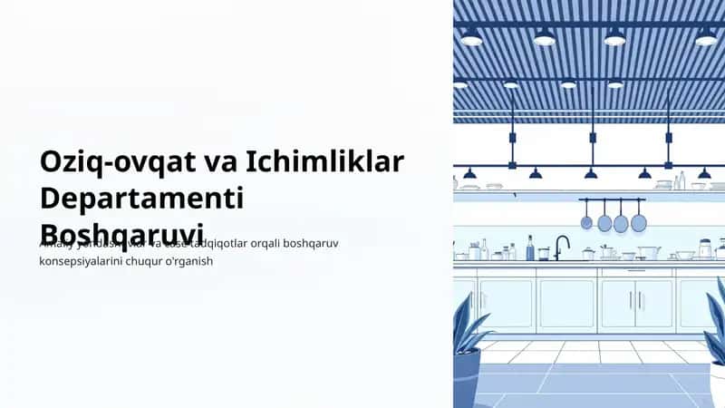 Oziq-ovqat va Ichimliklar departamenti boshqaruvi