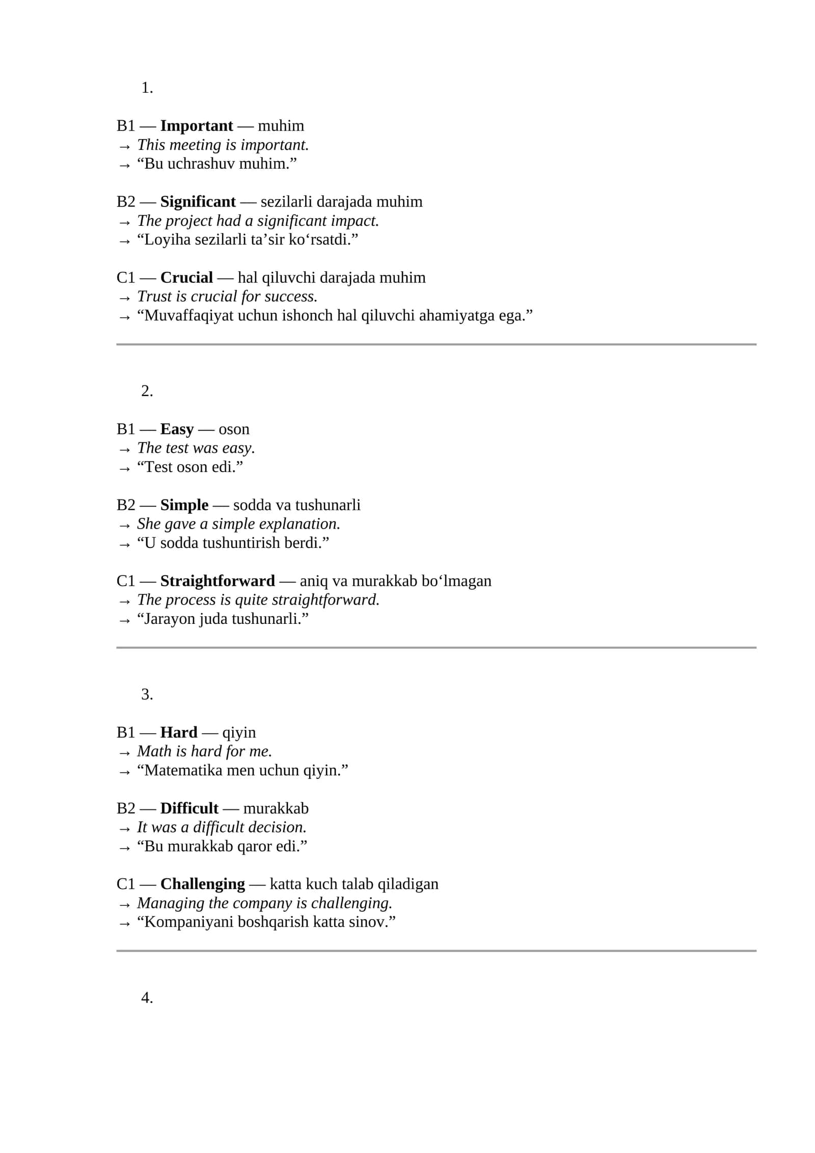 B1/B2 darajalaridan C1 darajasigacha bo‘lgan rivojlanish bosqichi.