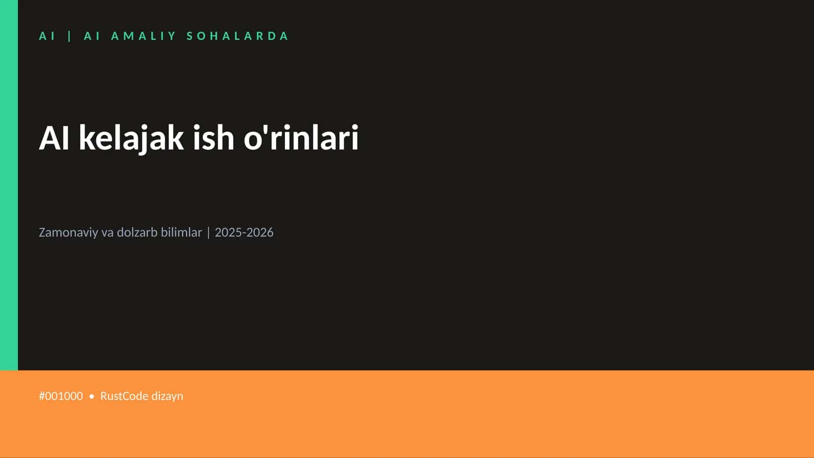 AI kelajak ish o'rinlari