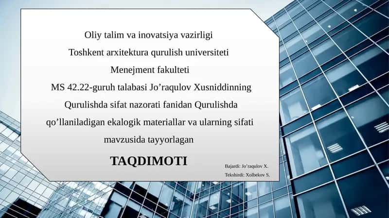 Ekologik qurilish materiallari