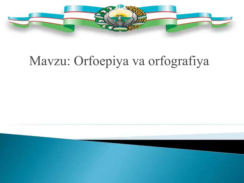 Orfoepiya va orfografiya
