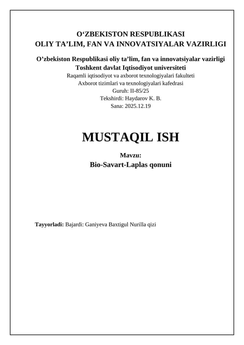 Bio-Savart-Laplas qonuni