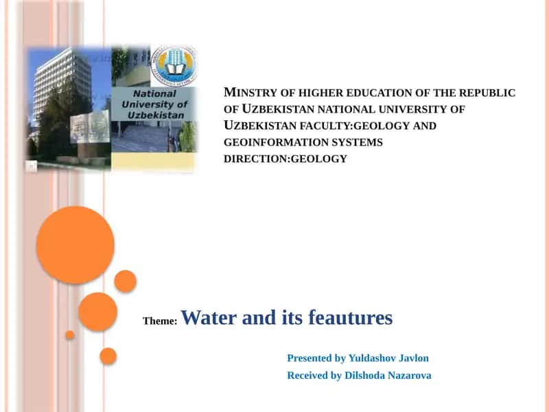 Water and its features