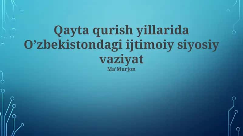 Siyosiy islohotlar: Avtoritarizmdan demokratiyagachami?