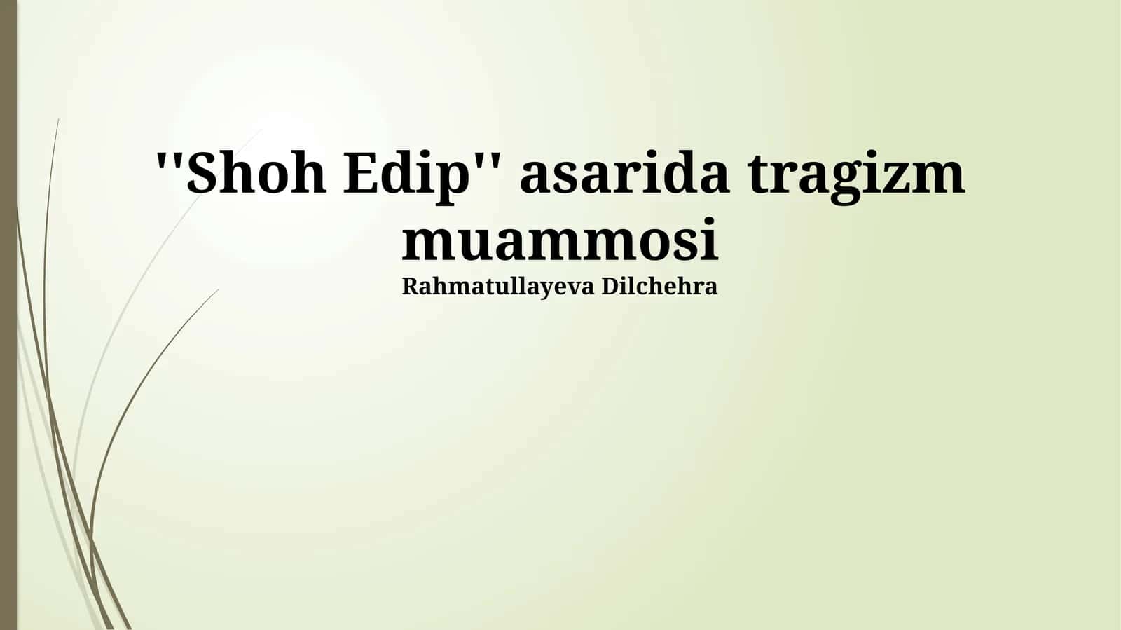 Shoh Edip asari haqida