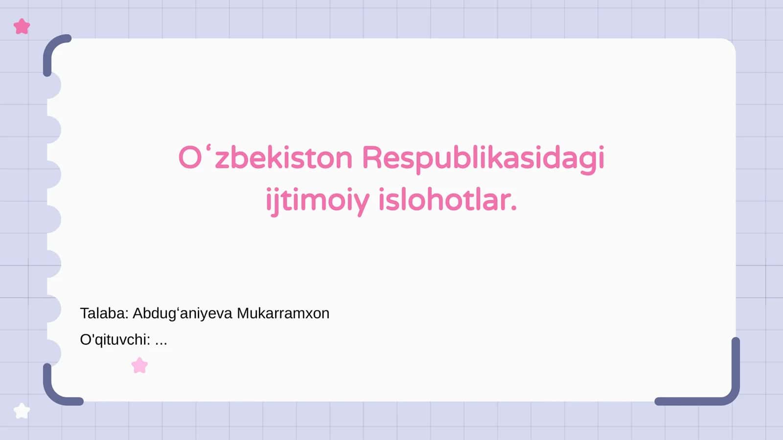Oʻzbekiston Respublikasining ijtimoiy islohotlari