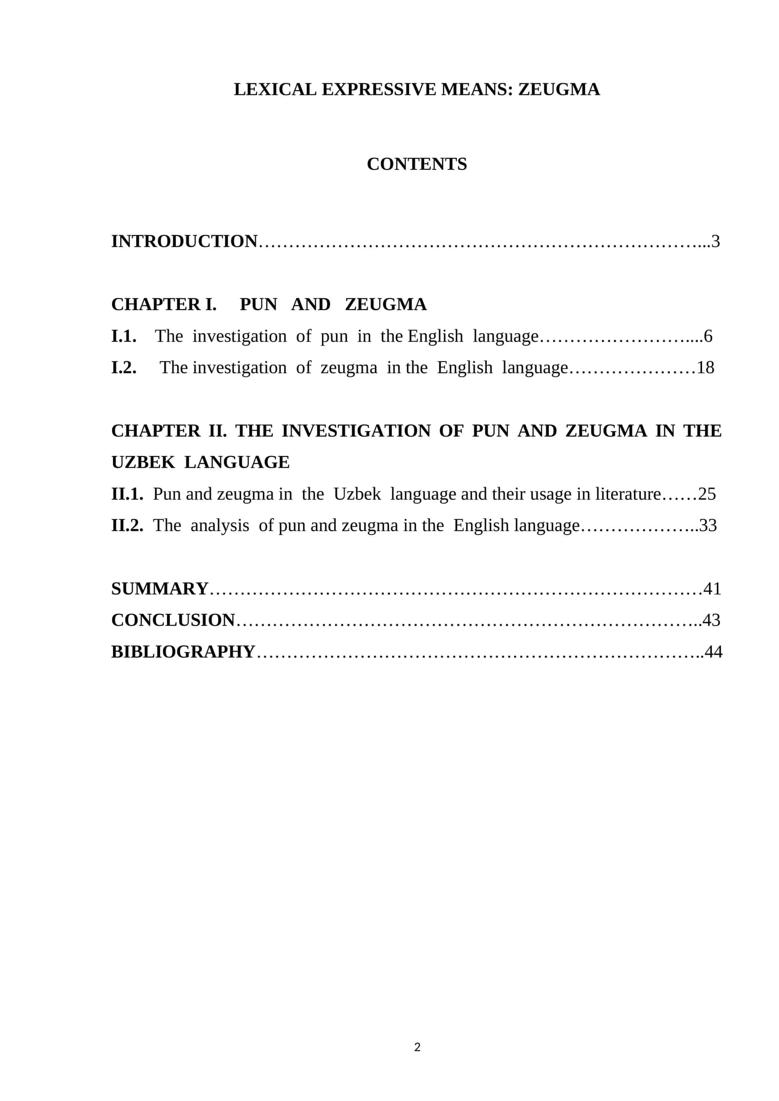 The investigation of Pun and Zeugma in the Uzbek language