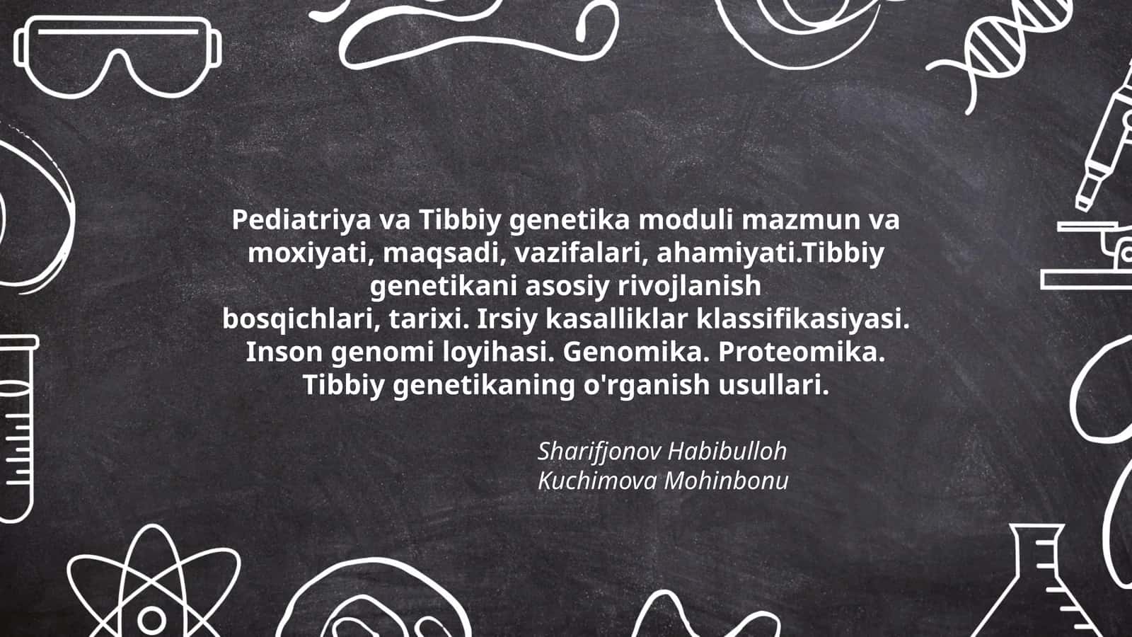 Pediatriya va Tibbiy Genetika Moduli