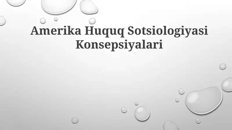 Amerika Huquq Sotsiologiyasi Konsepsiyalari