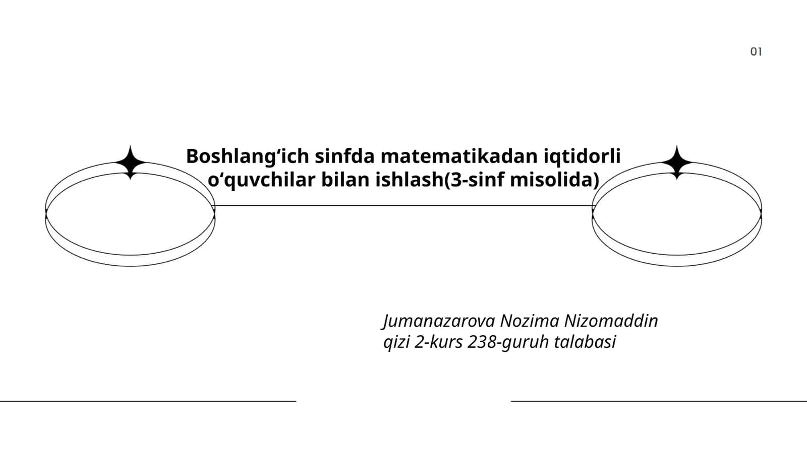Boshlang'ich sinfda matematikadan iqtidorli o'quvchilar bilan ishlash(3-sinf misolida)