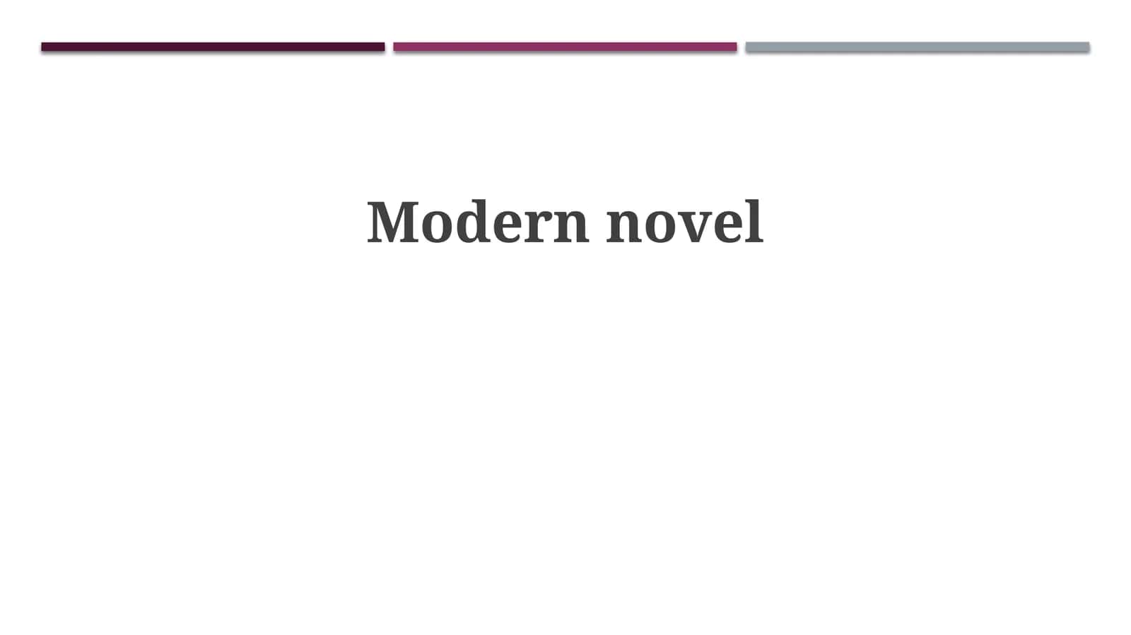 Modern novel
