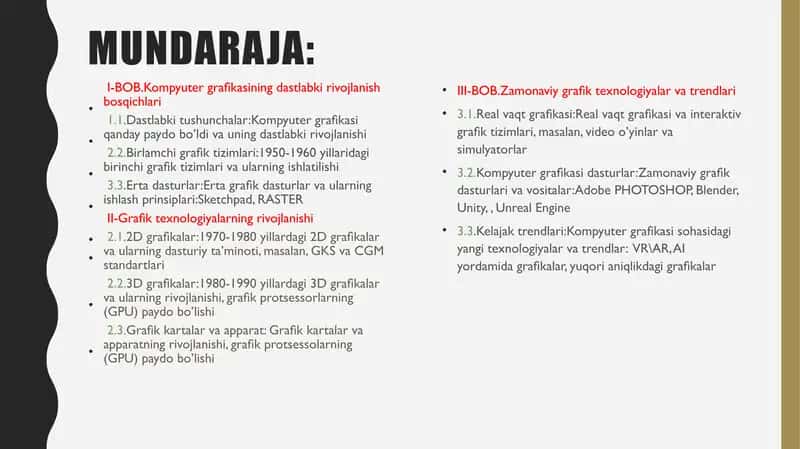 Kompyuter grafikasining dastlabki rivojlanish bosqichlari