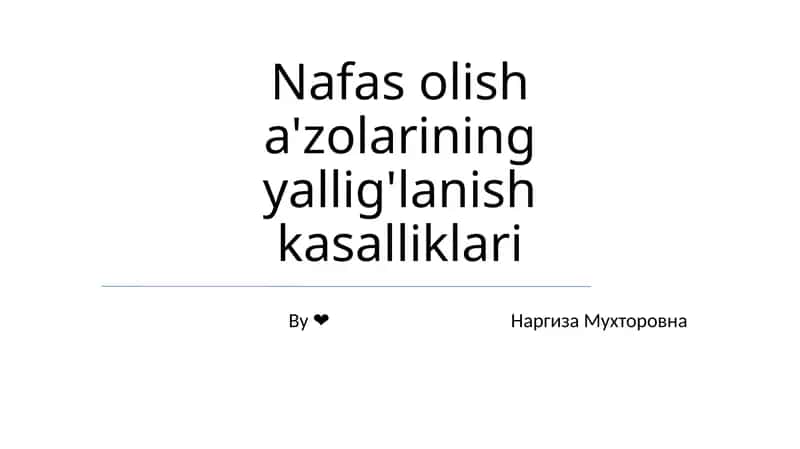 Surunkali Obstruktiv O'pka Kasalligi (SOOK)
