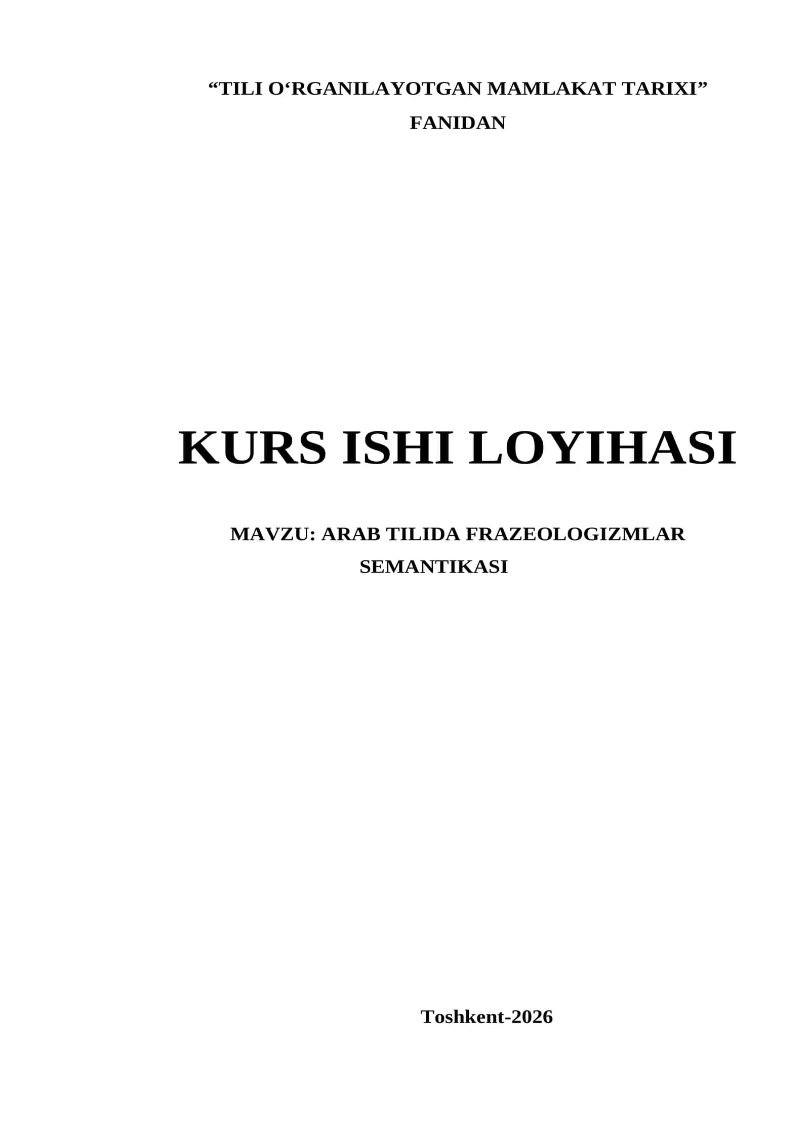 KURS ISHI Arab tilida frazeologizmlar semantikasi
