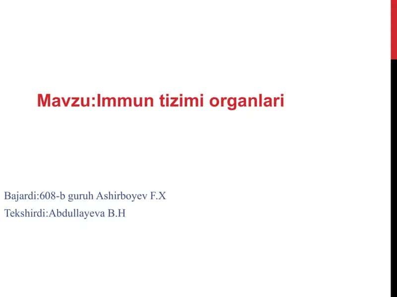 Immun tizimi organlari