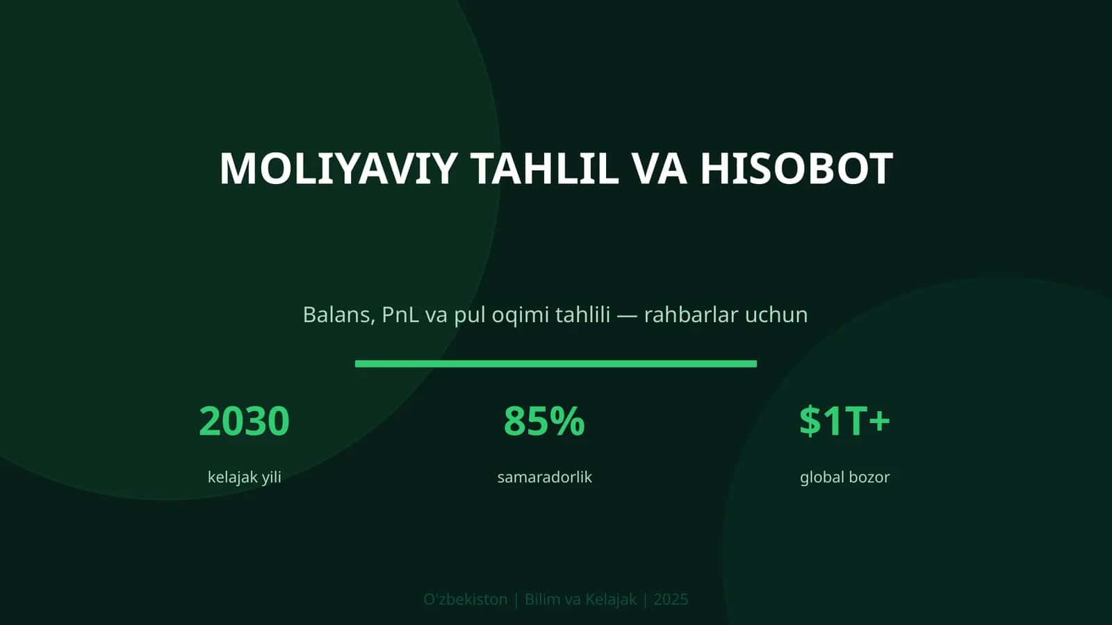 MOLIYAVIY TAHLIL VA HISOBOT