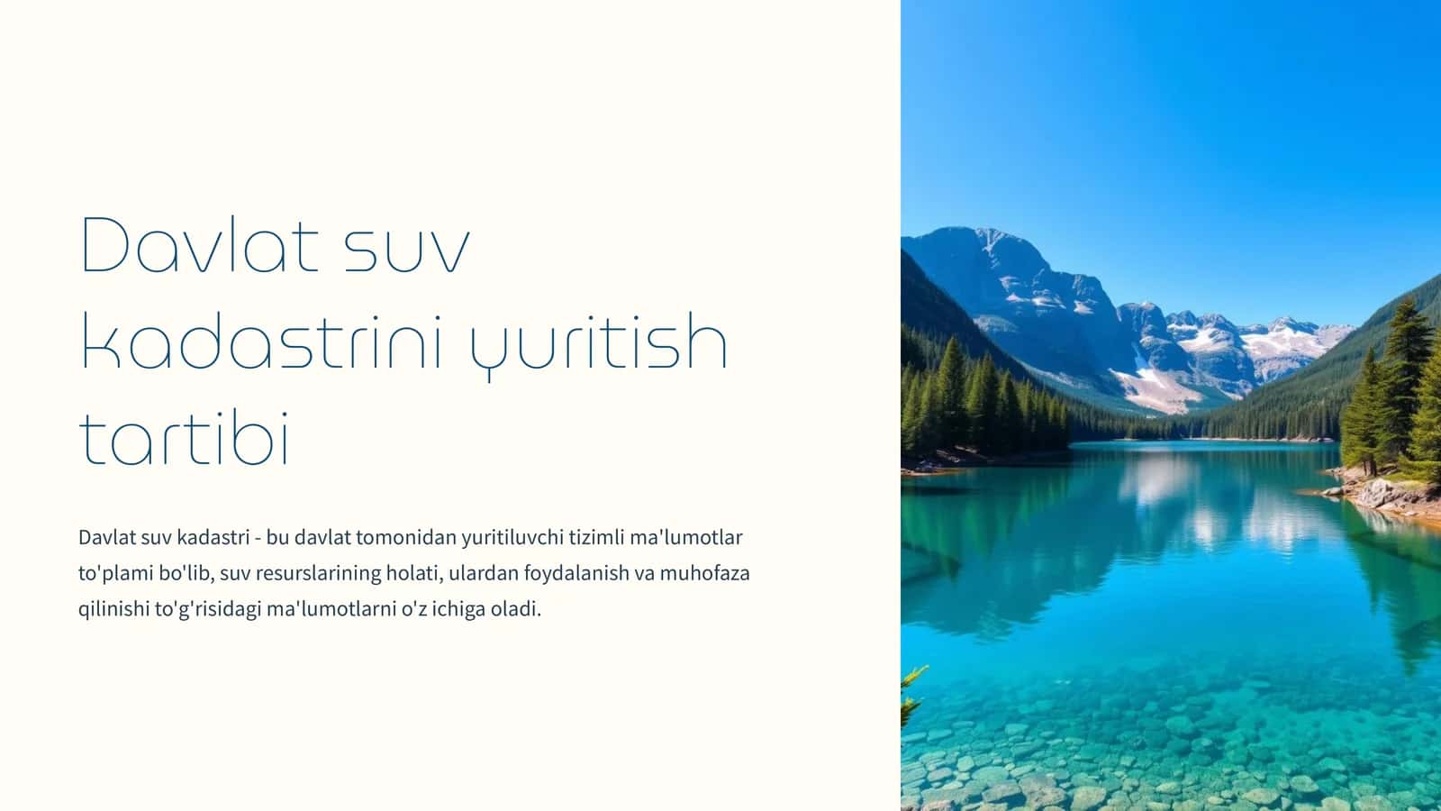 Davlat suv kadastrini yuritish tartibi