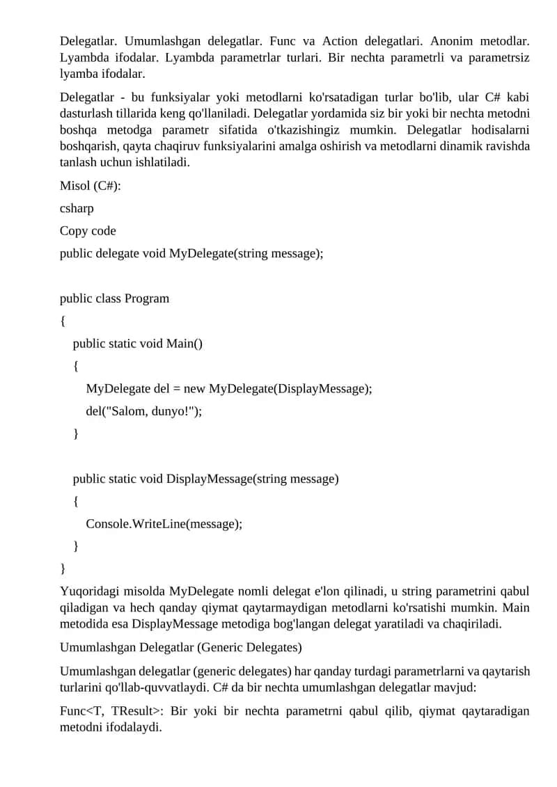 Umumlashgan delegatlar