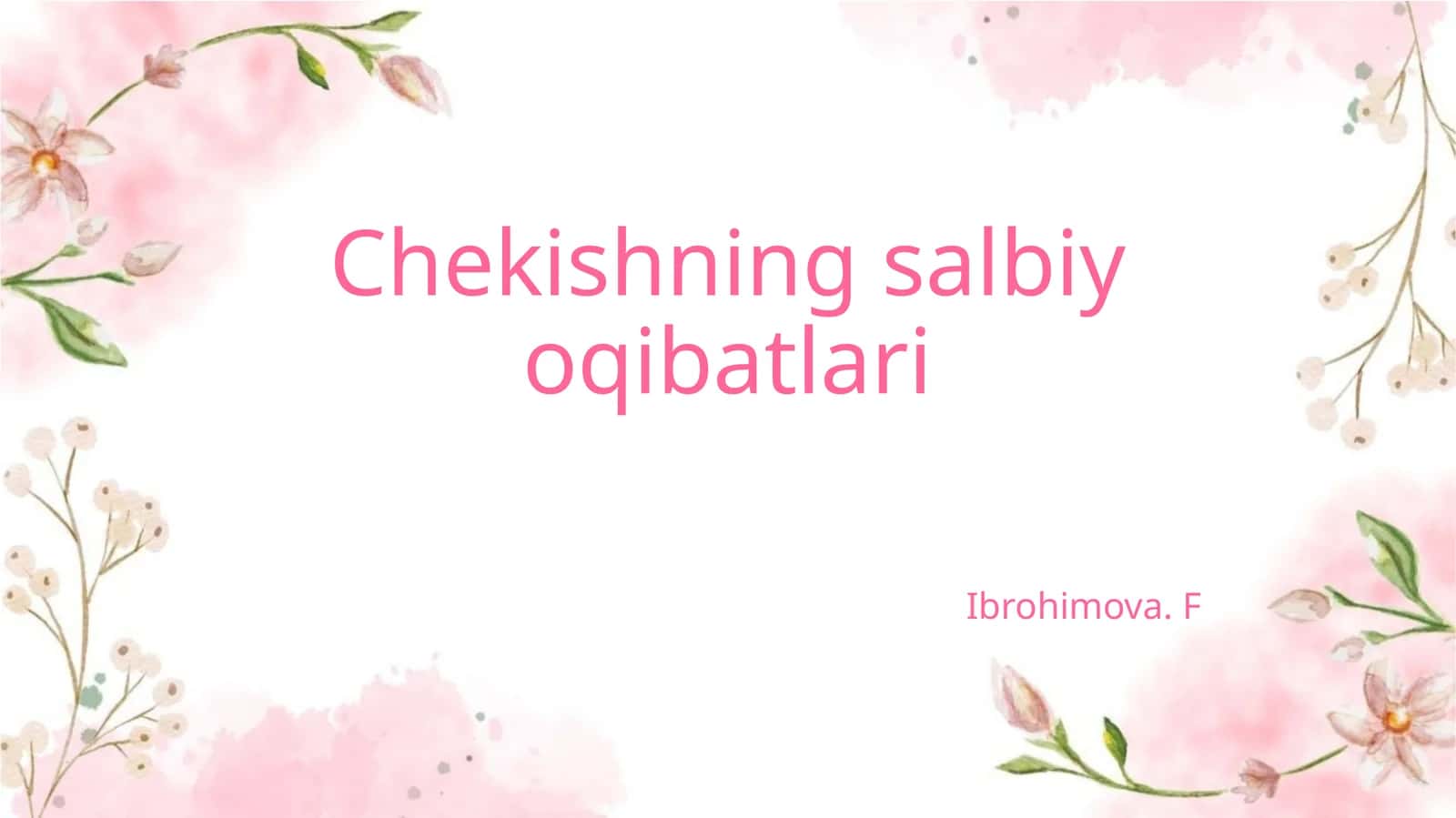 Chekishning salbiy oqibatlari