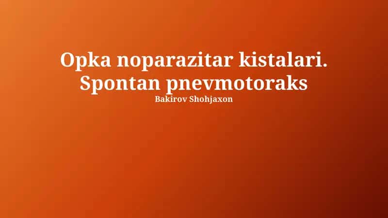 O'pka gidatid kistalari