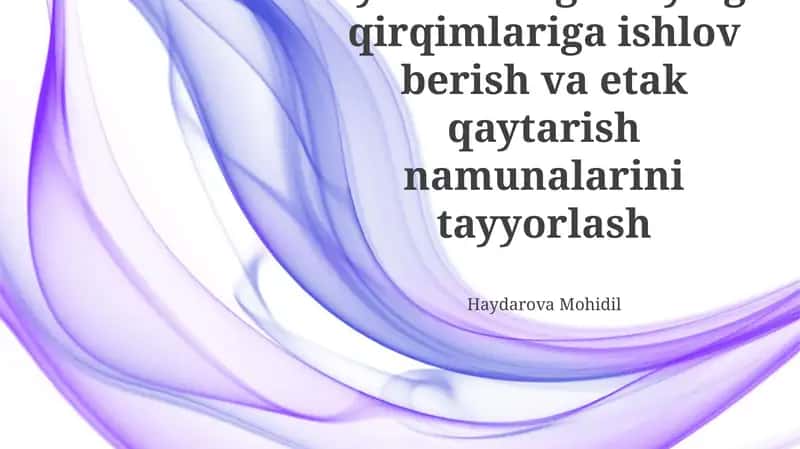 Yubka qayta tiklash usullari