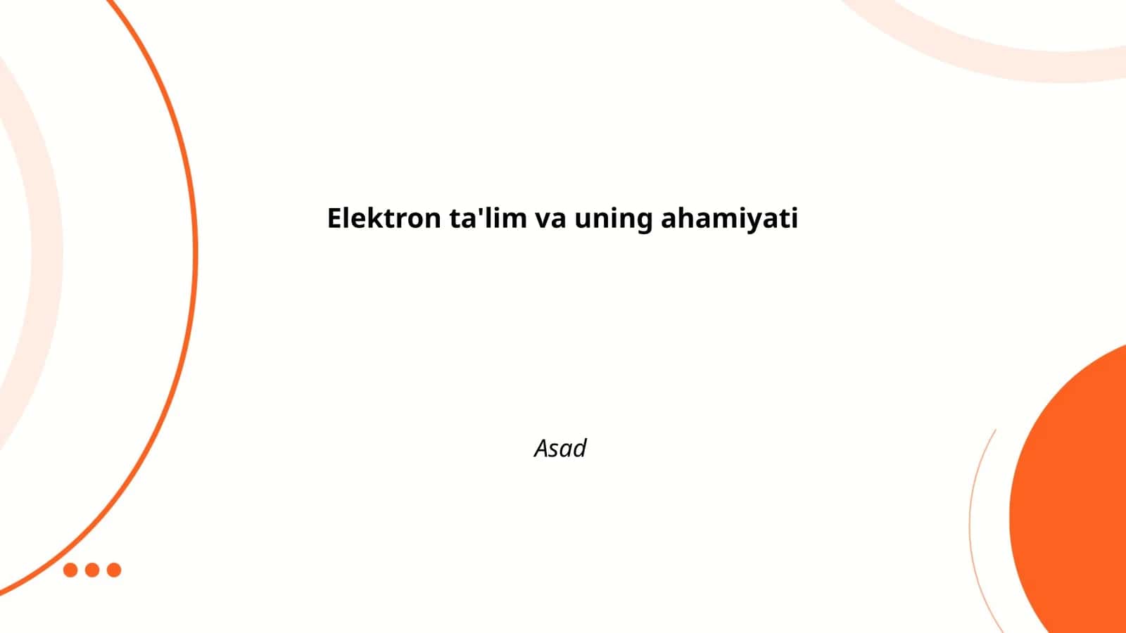Elektron ta'lim va uning ahamiyati