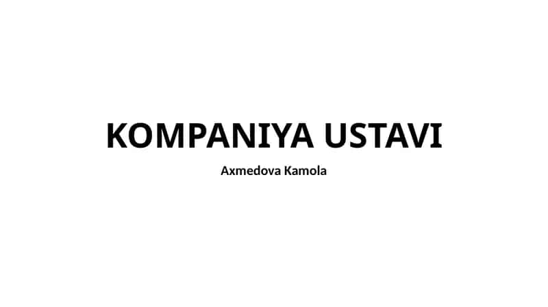 Kompaniya Ustavi