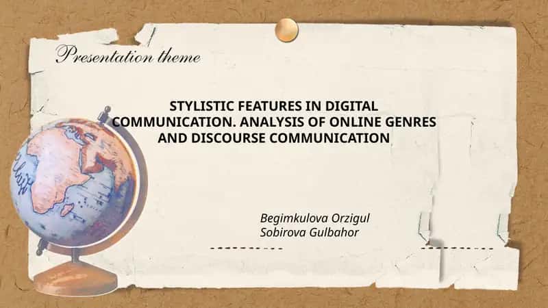 ANALYSIS OF ONLINE GENRES AND DISCOURSE COMMUNICATION