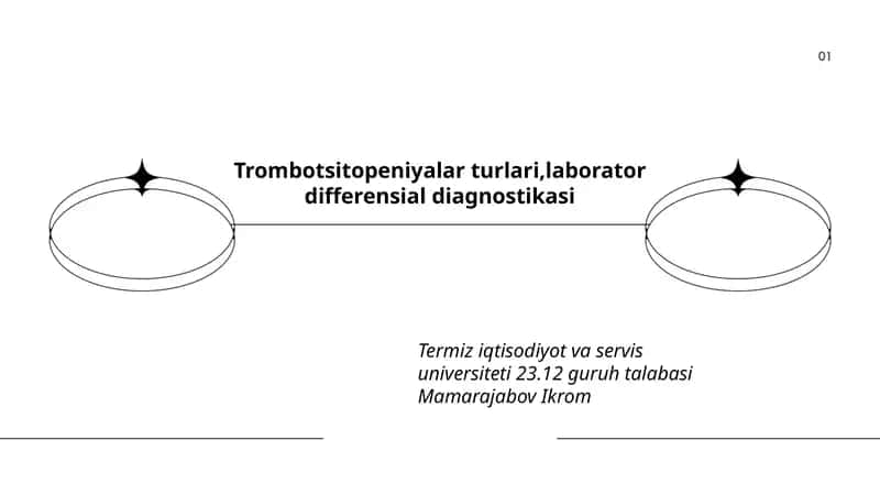 Trombotsitopeniyalar turlari,laborator differensial diagnostikasi