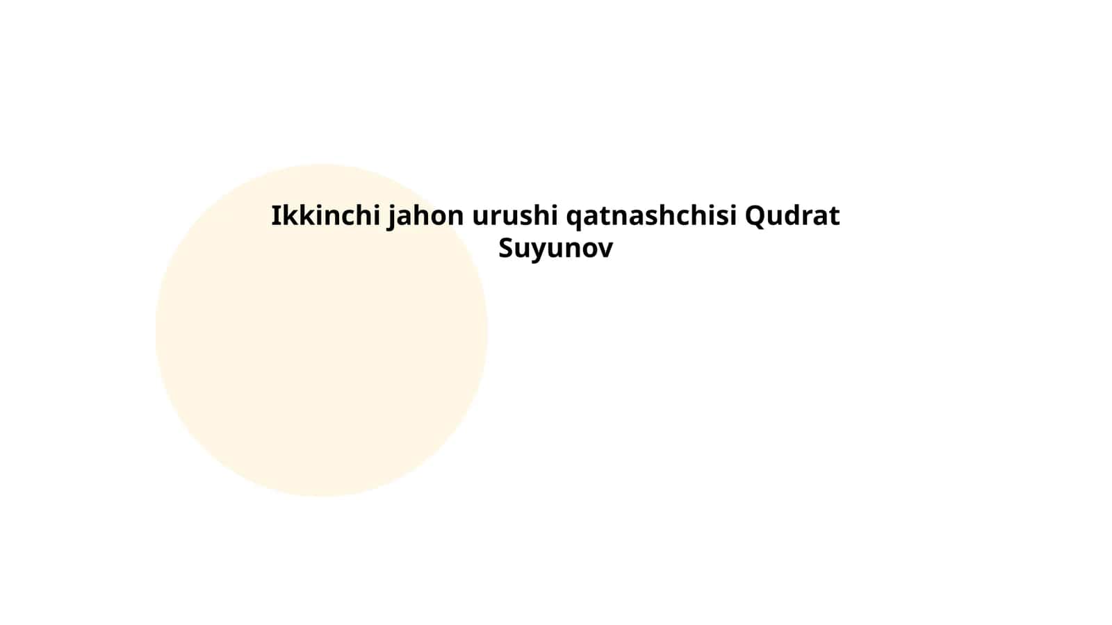 Ikkinchi jahon urushi qatnashchisi Qudrat Suyunov