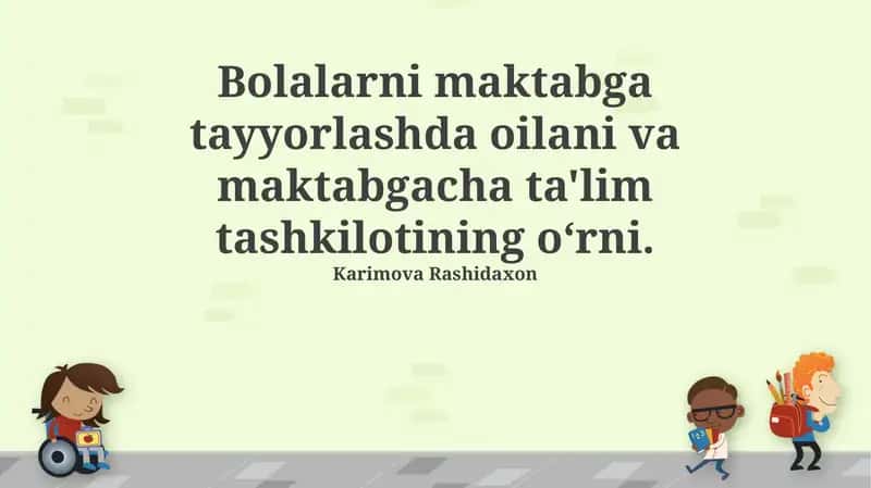 Oilani va Maktabgacha Ta'lim