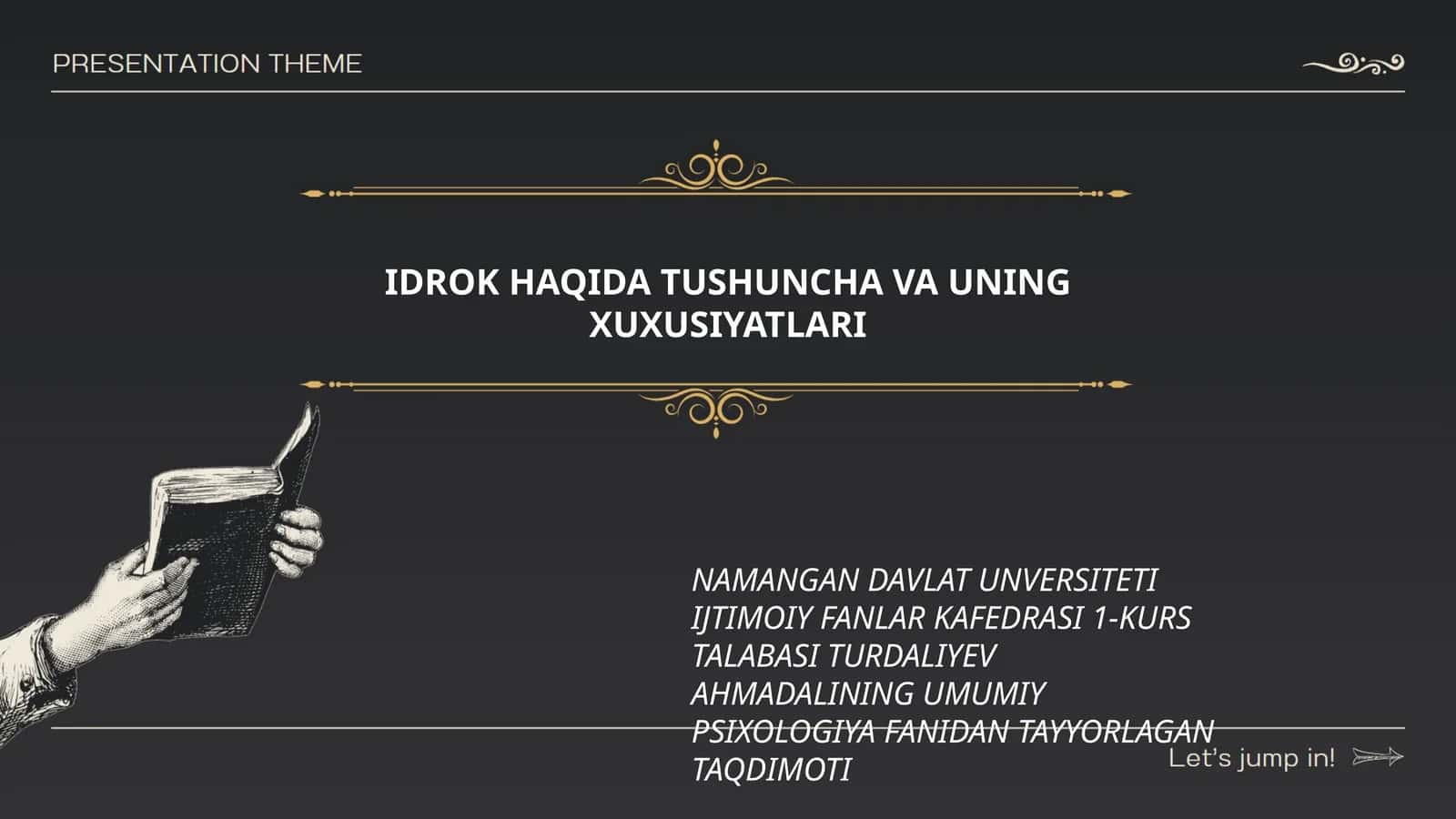 UMUMIY PSIXOLOGIYA FANIDAN TAYYORLAGAN TAQDIMOT