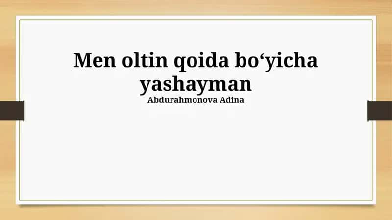 Oltin Qoida: Asoslar va Ko'rinishlar