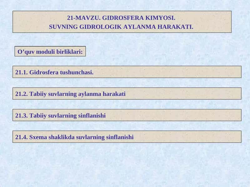 Gidrosfera kimyosi