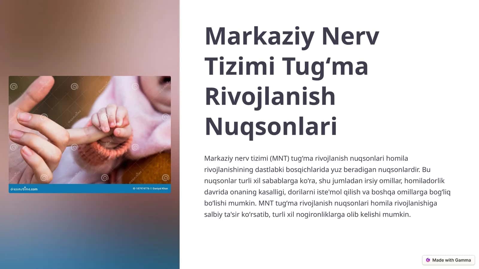 Markaziy Nerv Tizimi Tugʻma Rivojlanish Nuqsonlari