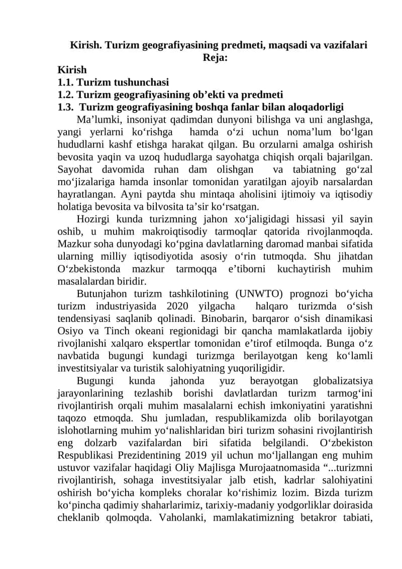 Turizm geografiyasi