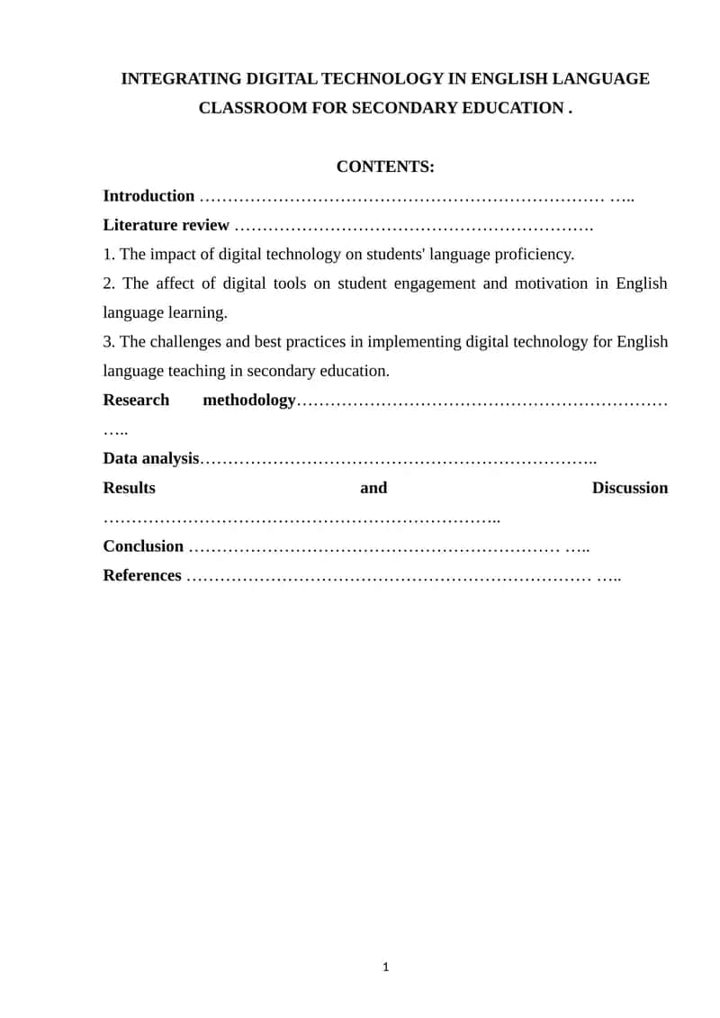 INTEGRATING DIGITAL TECHNOLOGY IN ENGLISH LANGUAGE CLASSROOM FOR SECONDARY EDUCATION