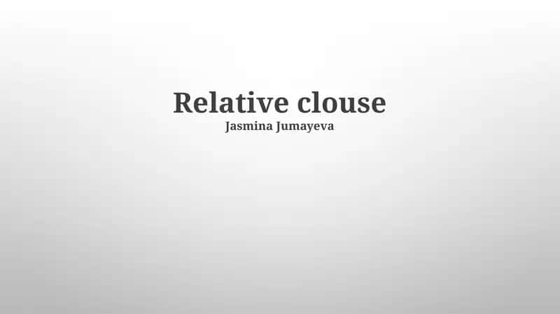 Relative Clauses