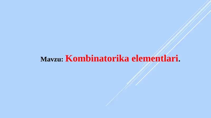 Kombinatorika elementlari