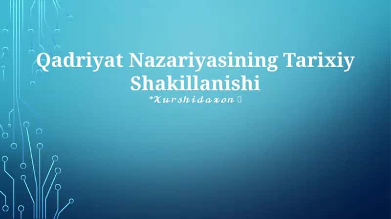 Qadriyat Nazariyasining Tarixiy Shakillanishi