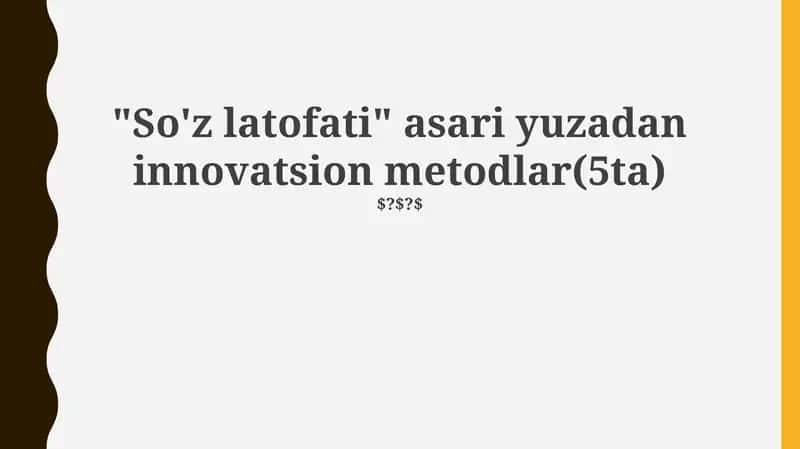 "So'z latofati"